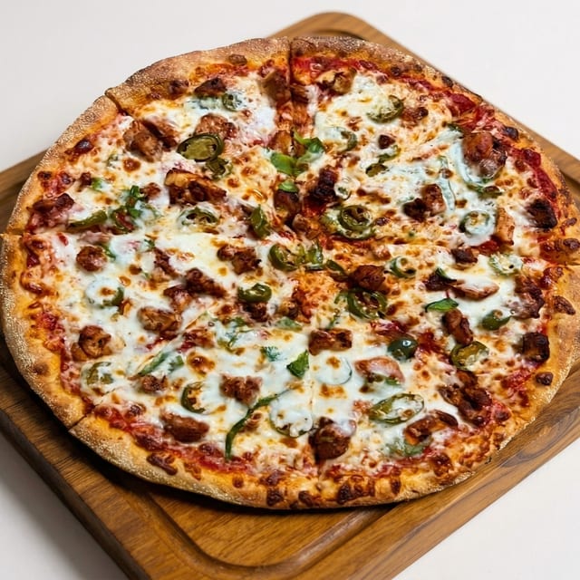 16 Inch Chicken Tikka Ultimate Pizza (chicken Tikka,Onion,Green Pepper, Jalapenos).