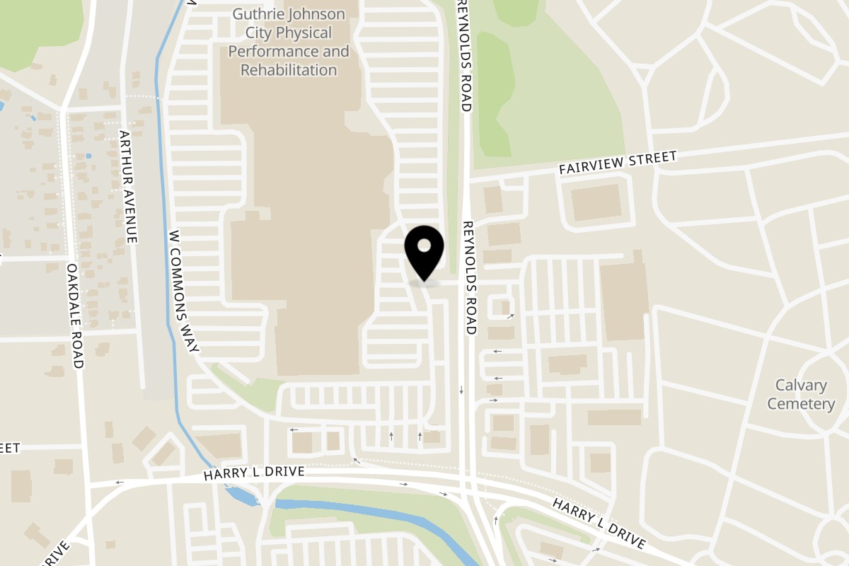 Map showing the location of Subs Hub on Oakdale Mall Unit 9 in Johnson City